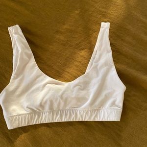 Everlane White Cotton Tank Bra